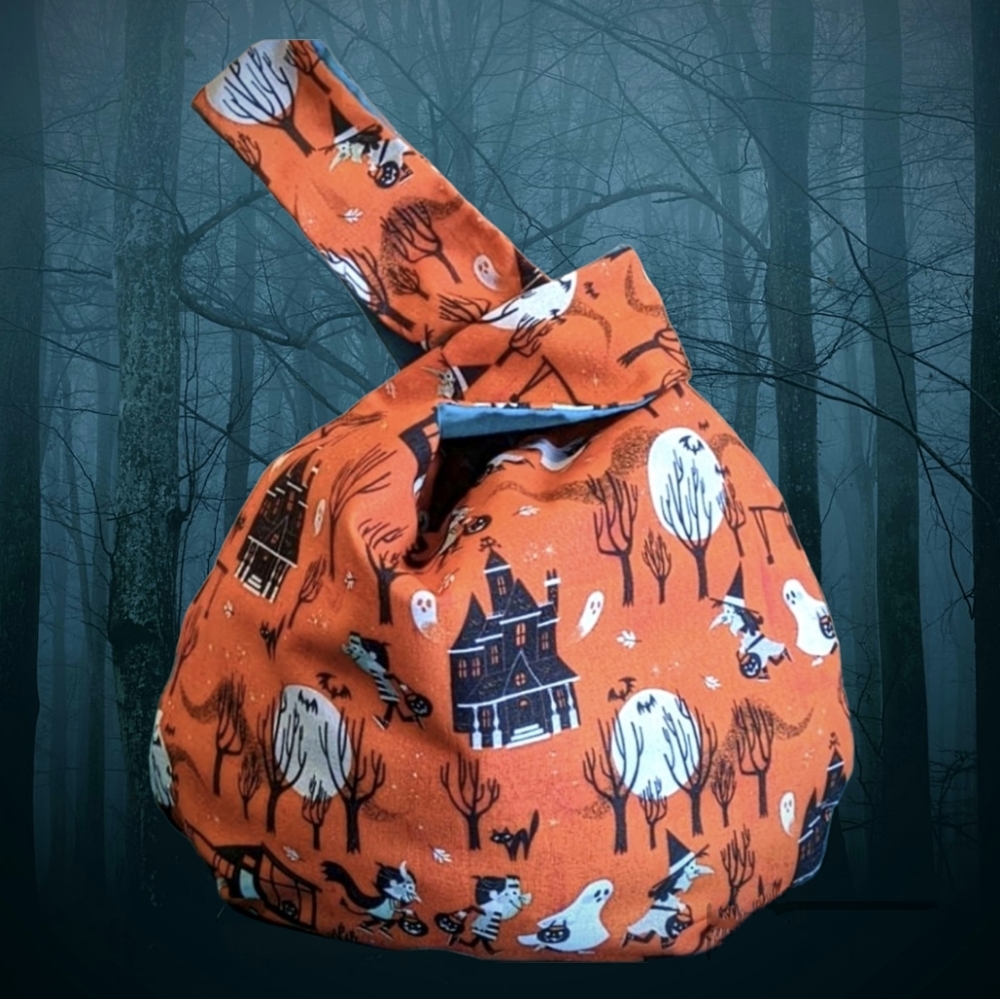 Retro Halloween Japanese Knot Bag 🎃